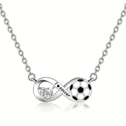 Soccer Infinity Pendant Necklace
